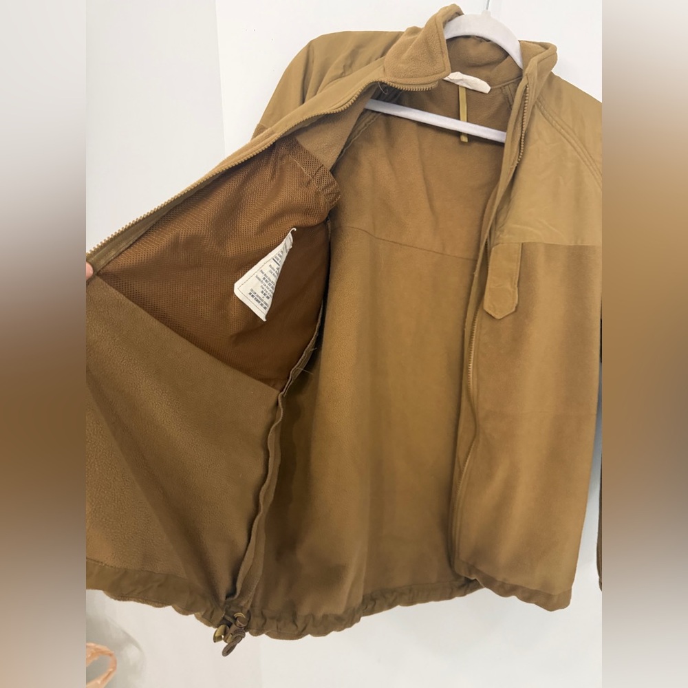 U.S. Navy Parka Liner Working Uniform Men Small Tan Full Zip Tactical Sweatshirt - Picture 6 of 7